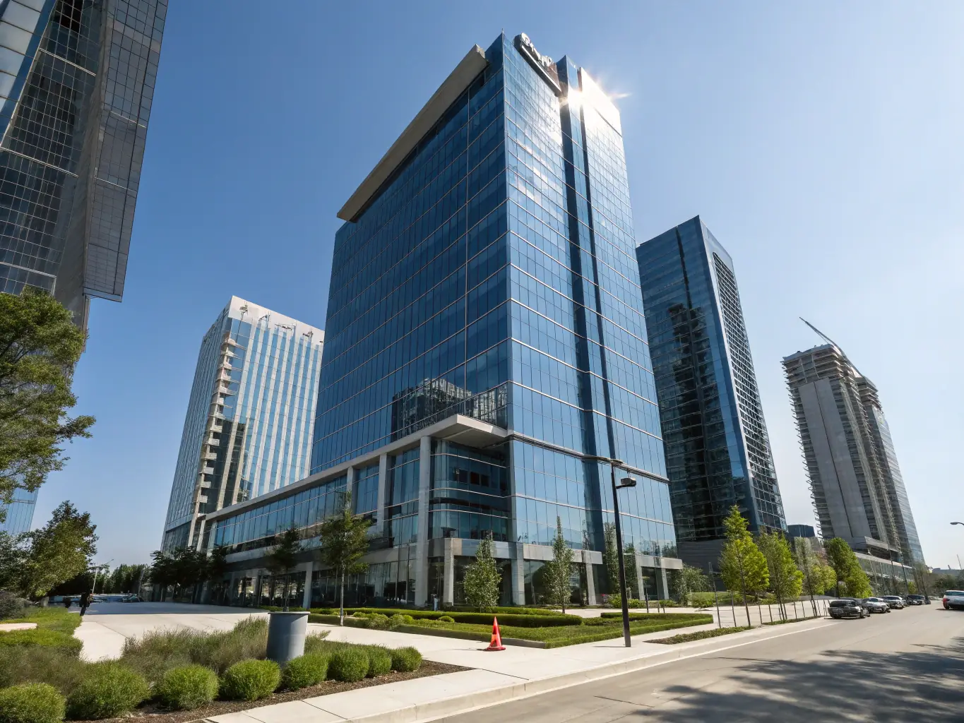 A visual representation of a building constructed with MagNXT panels, emphasizing its energy efficiency and LEED readiness.
