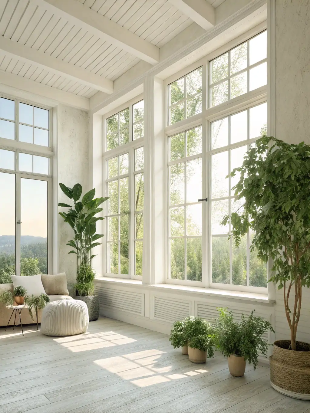A clean and modern interior space constructed with MgO panels, emphasizing the absence of mold and allergens, and promoting a healthy indoor environment. The image should convey a sense of well-being and safety.