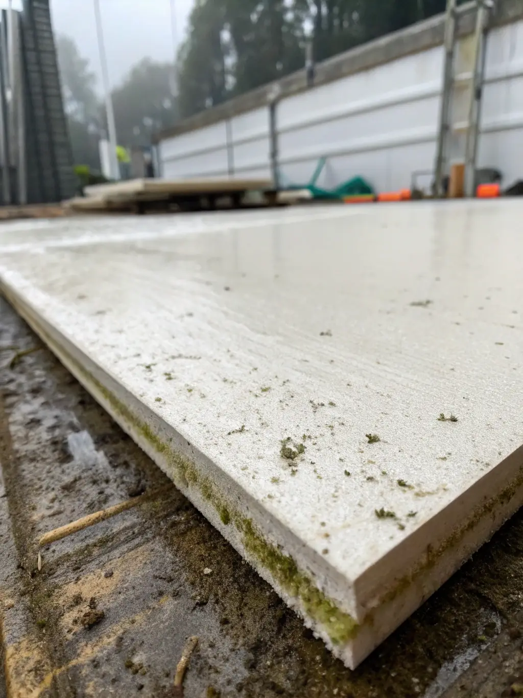 An image of a MagNXT MgO panel being submerged in water with no signs of warping or damage, demonstrating its excellent water resistance and durability in wet environments.